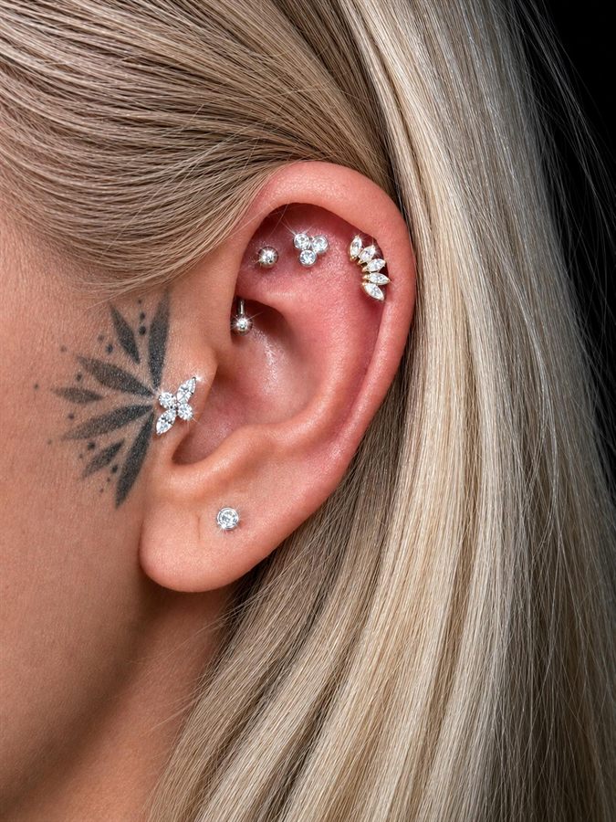 Piercinguri pe ureche montate de Levy